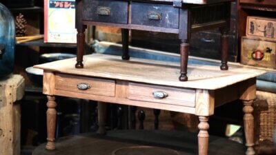 古家具の文机とちゃぶ台